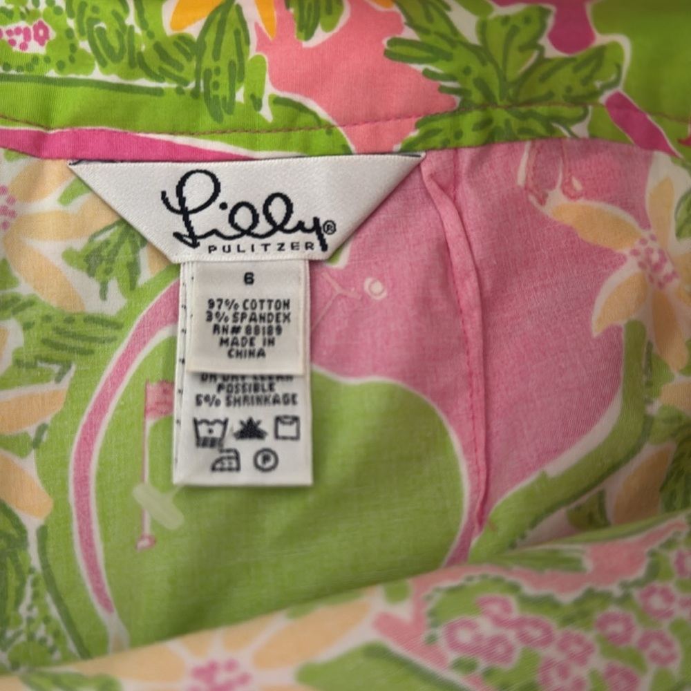 Lilly Pulitzer Vibrant Pink, Green and Yellow Golf Skirt or Skorts - Picture 3 of 6